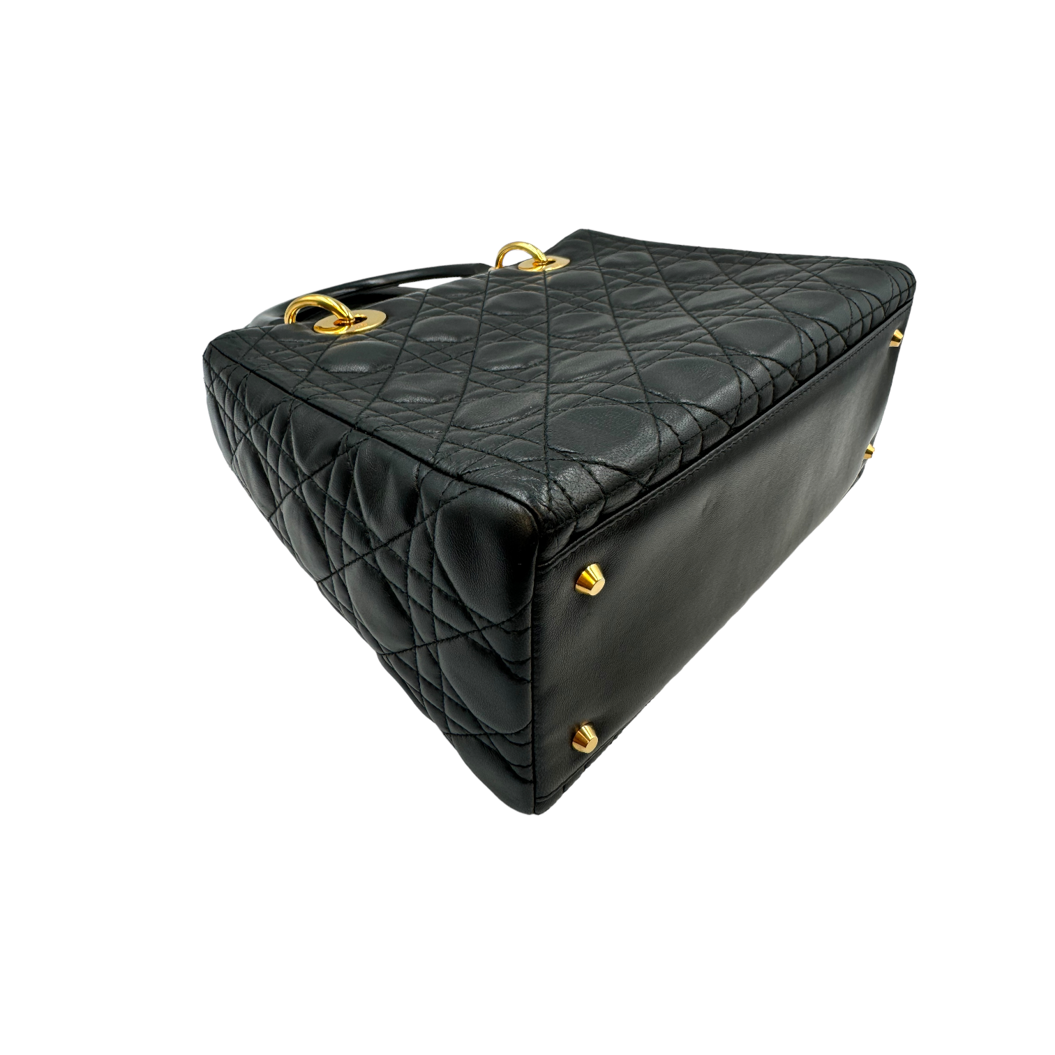 Dior Lady Dior Medium Black Cannage Quilted Leather