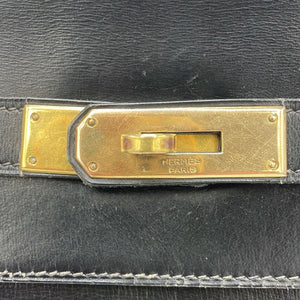 Hermès Kelly 32 Black Box Calfskin Gold