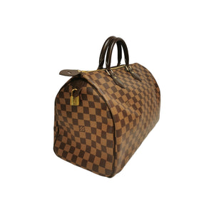 Louis Vuitton Damier Ebene Canvas Speedy 35 Bag Louis Vuitton