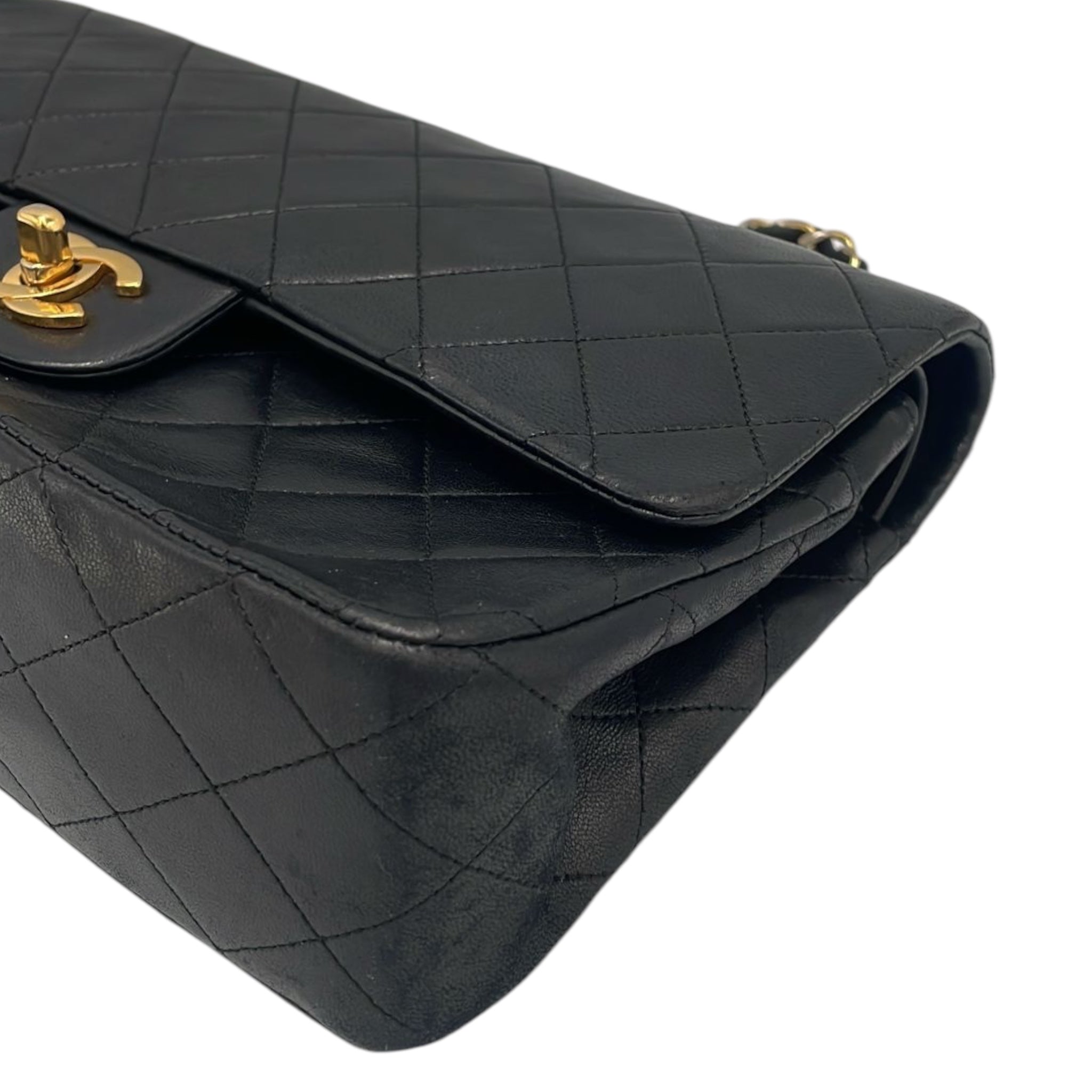 Chanel Classic Double Flap Medium Black Lambskin Gold