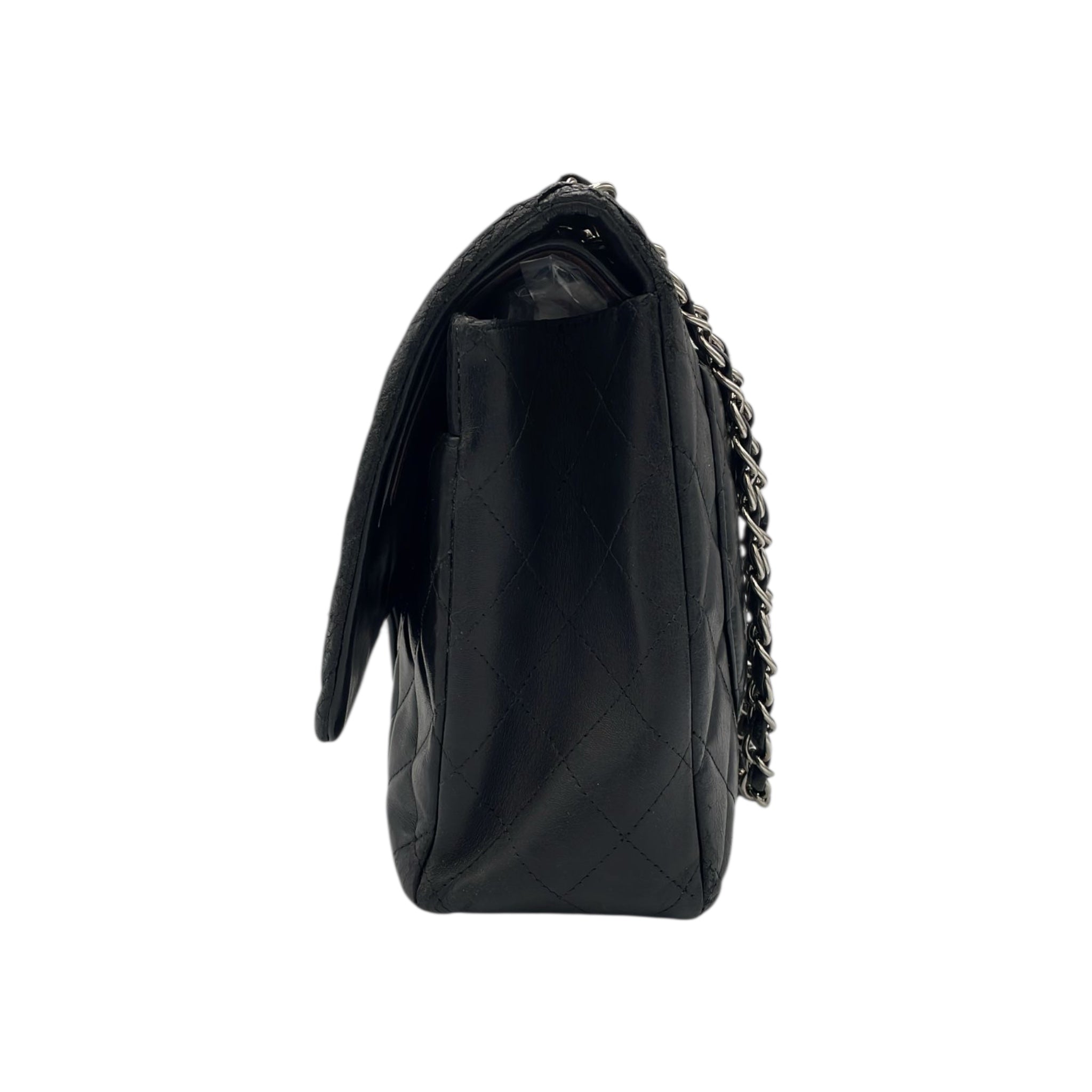 Chanel Classic Double Rebap Maxi Black Lambs en peau d'agneau