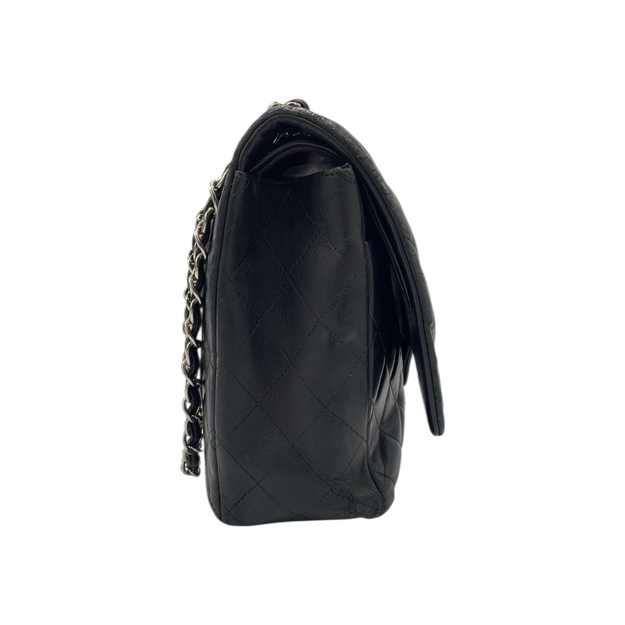 Chanel Classic Double Rebap Maxi Black Lambs en peau d'agneau