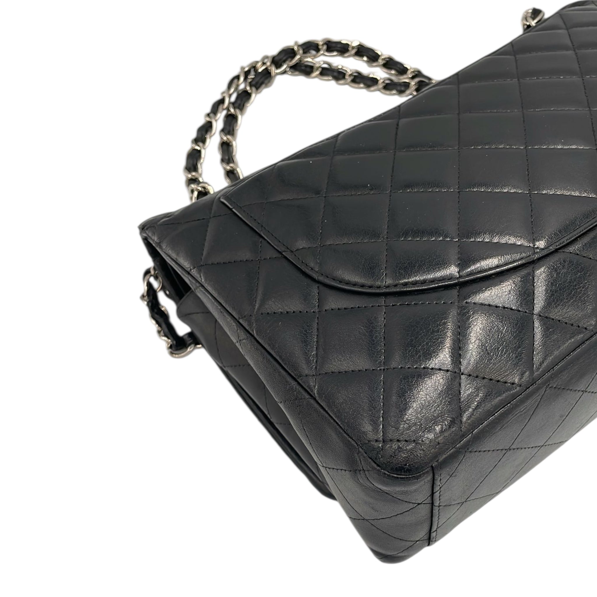 Chanel Classic Double Rebap Maxi Black Lambs en peau d'agneau