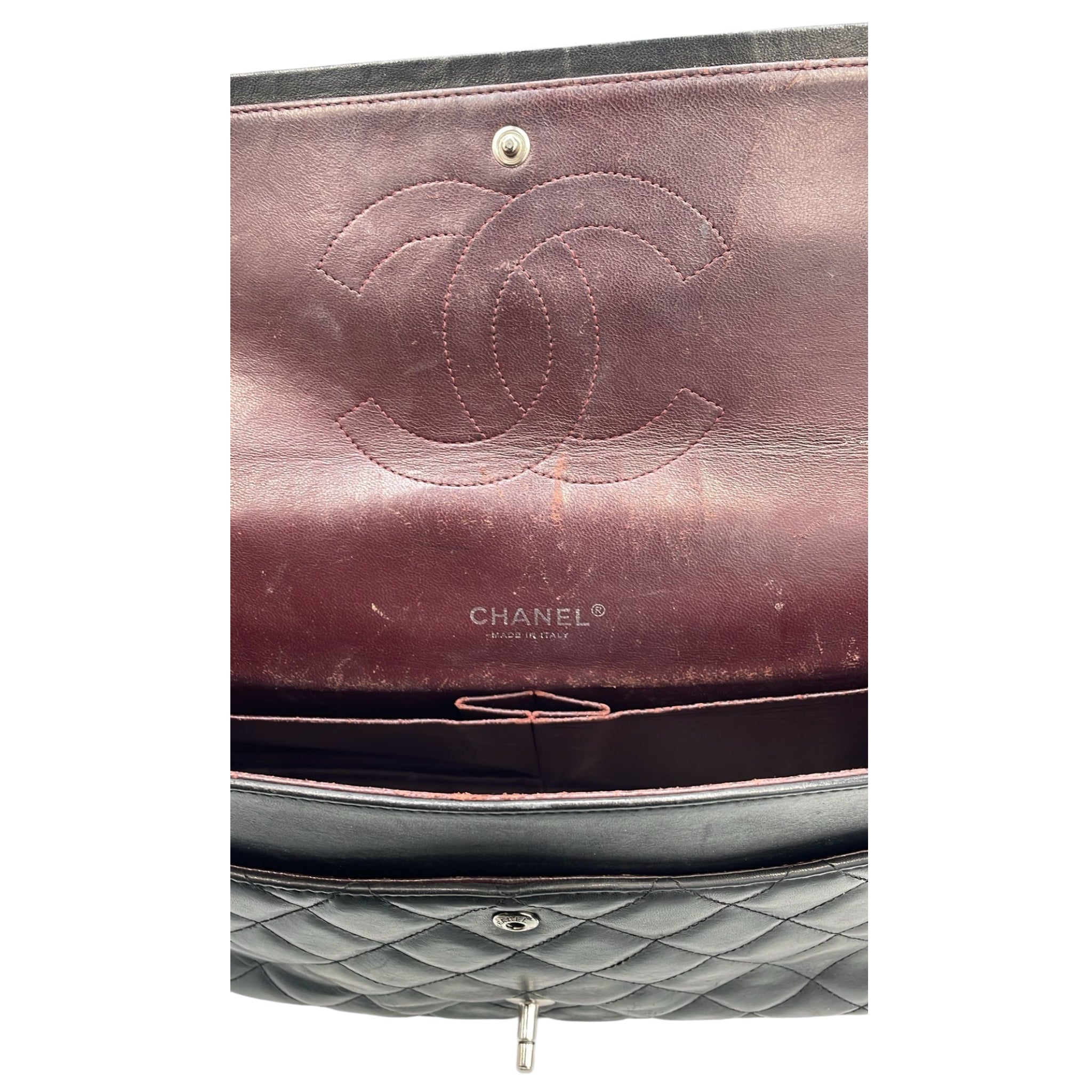 Chanel Classic Double Rebap Maxi Black Lambs en peau d'agneau