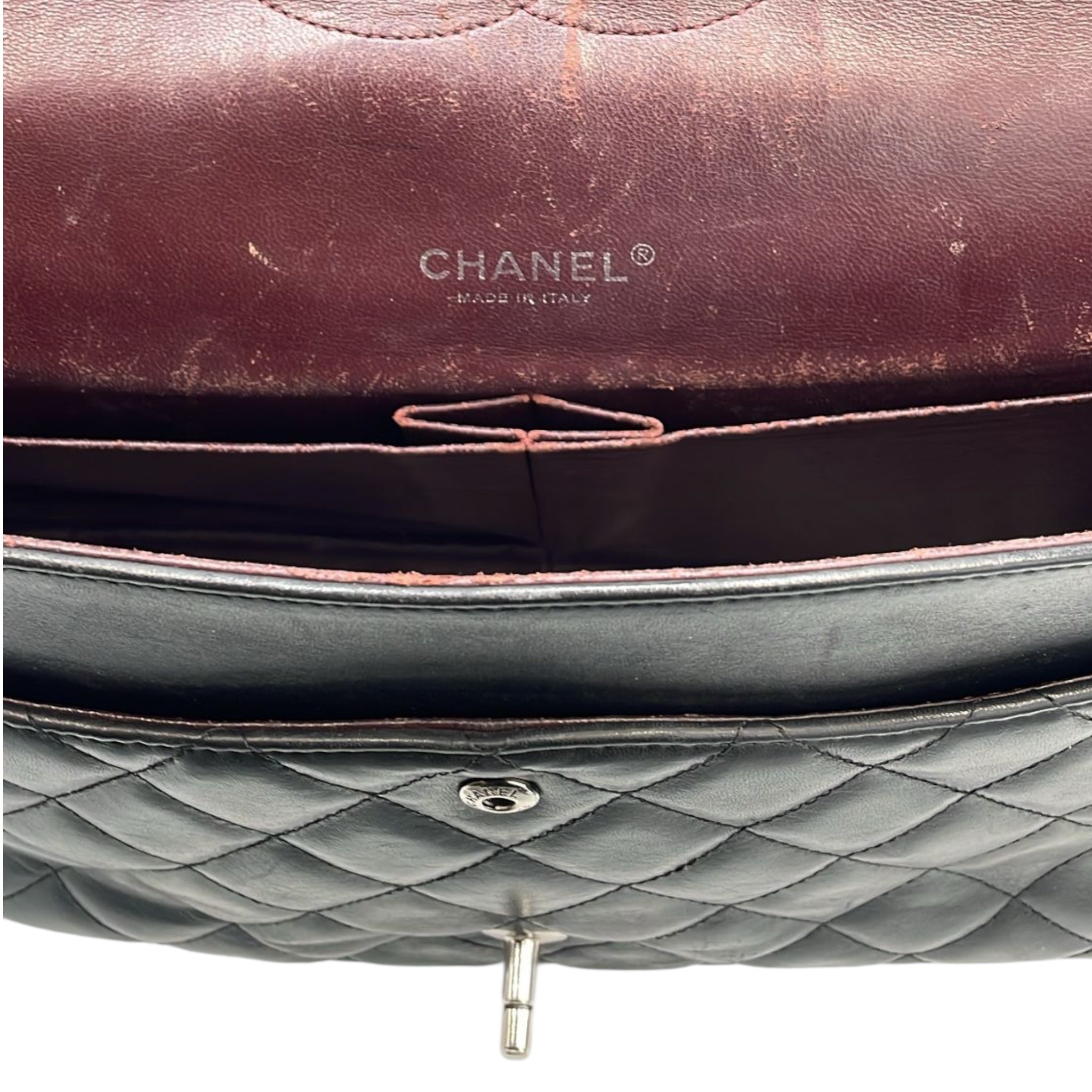 Chanel Classic Double Rebap Maxi Black Lambs en peau d'agneau