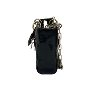 Dior Lady D-Joy Medium Black Canage matelassé en cuir