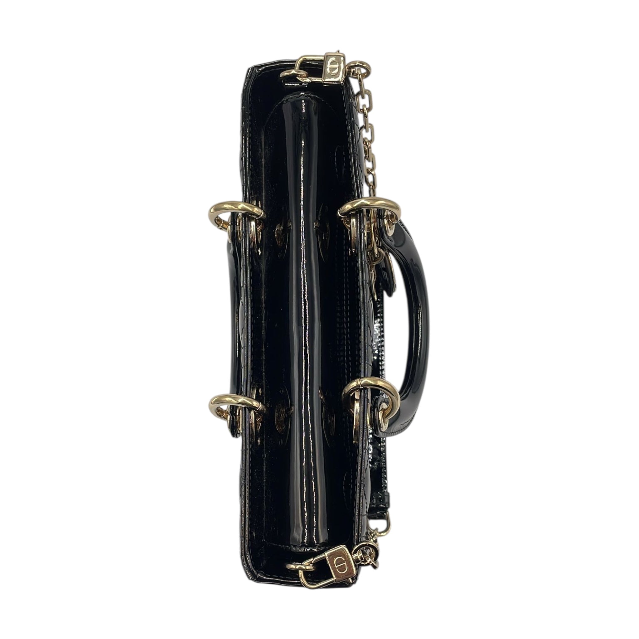 Dior Lady D-Joy Medium Black Canage matelassé en cuir
