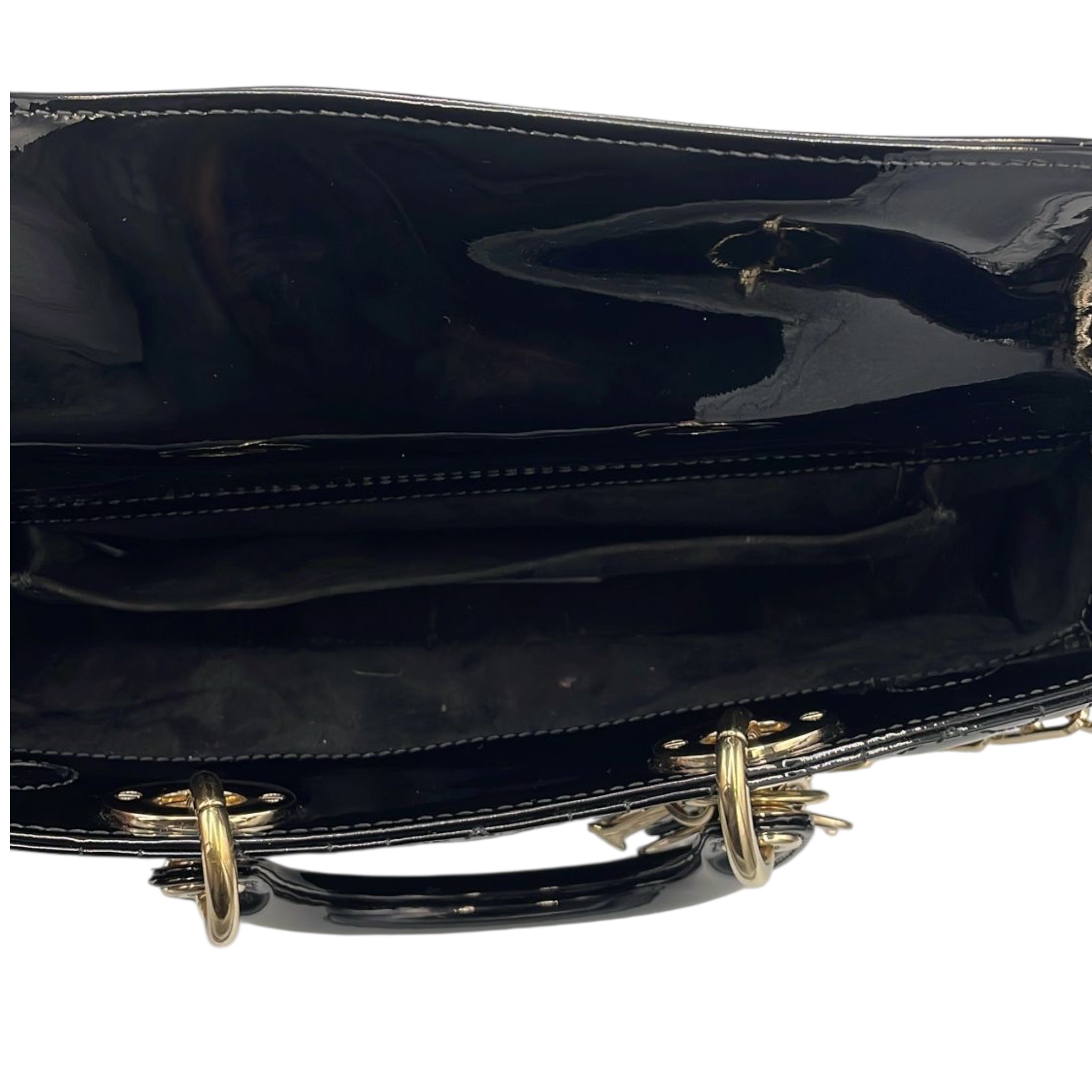Dior Lady D-Joy Medium Black Canage matelassé en cuir
