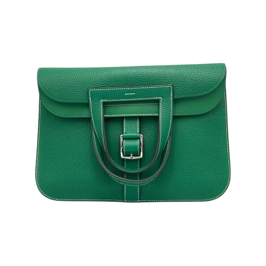 Hermès Halzan 31 Green Clemence