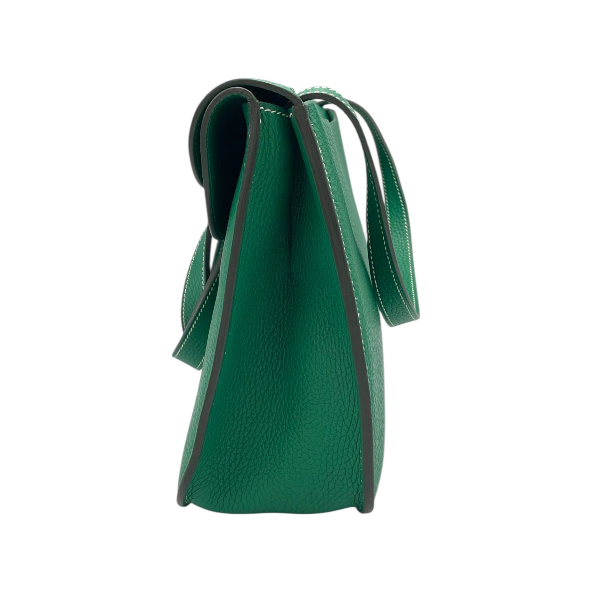 Hermès Halzan 31 Green Clemence