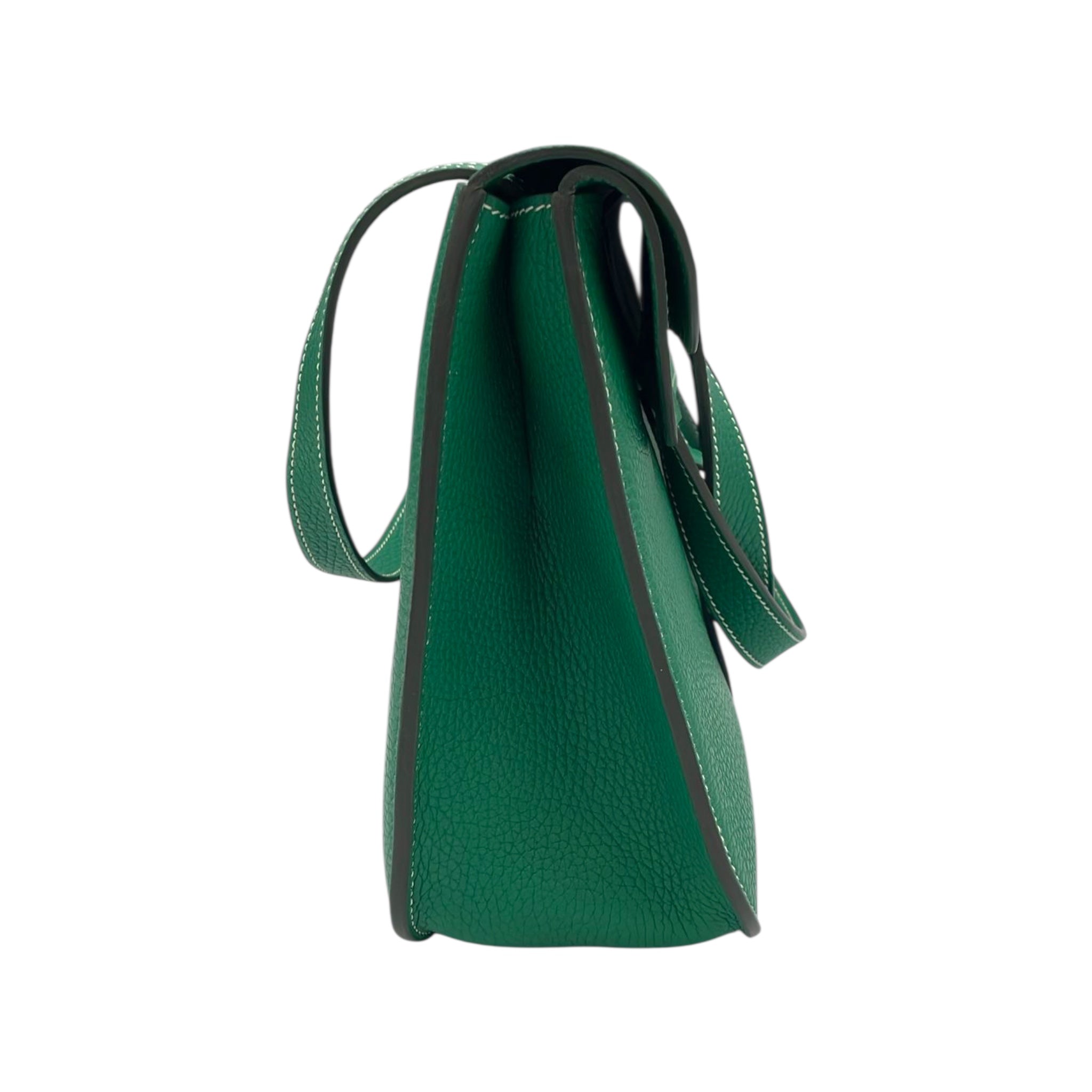 Hermès Halzan 31 Green Clemence