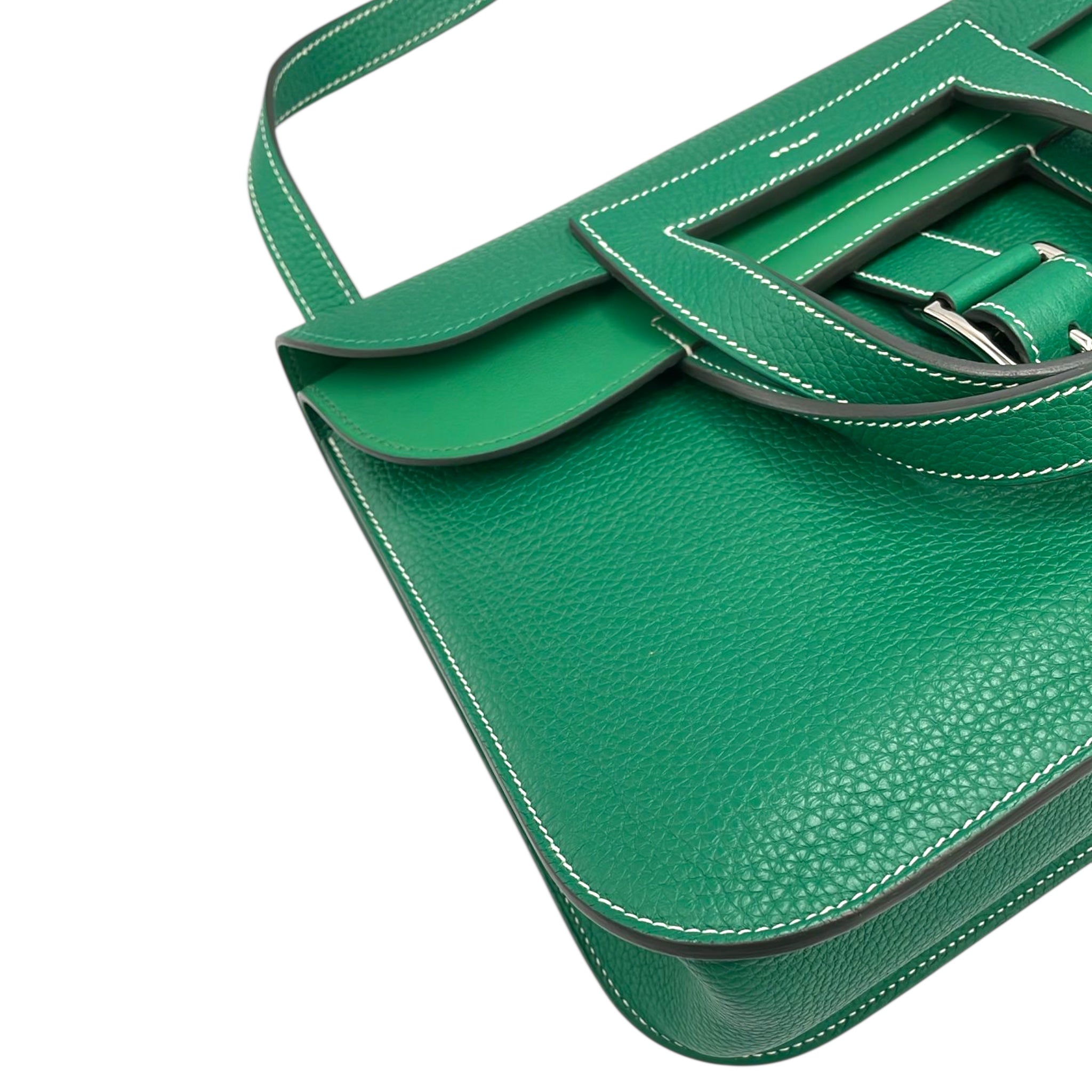Hermès Halzan 31 Green Clemence