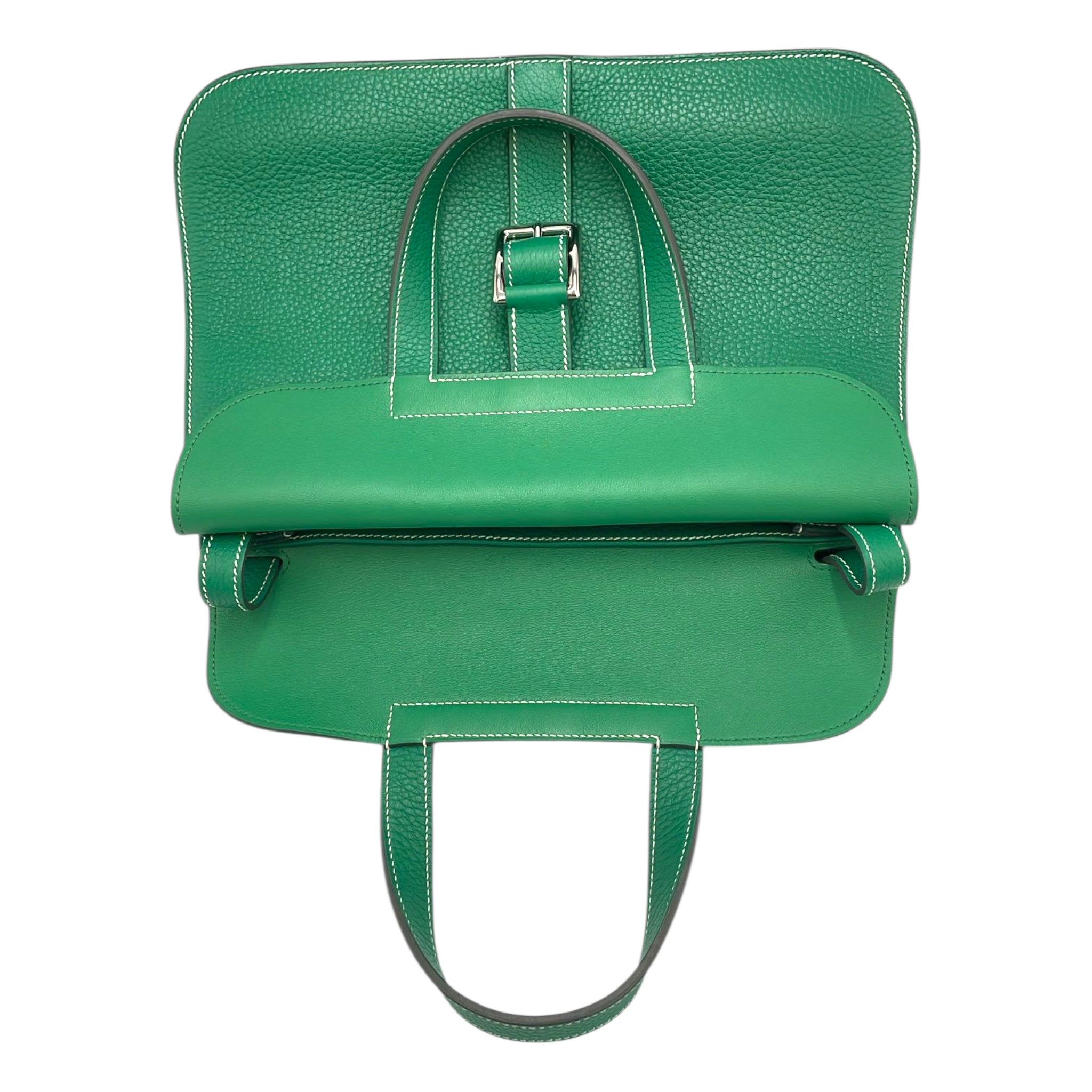 Hermès Halzan 31 Green Clemence