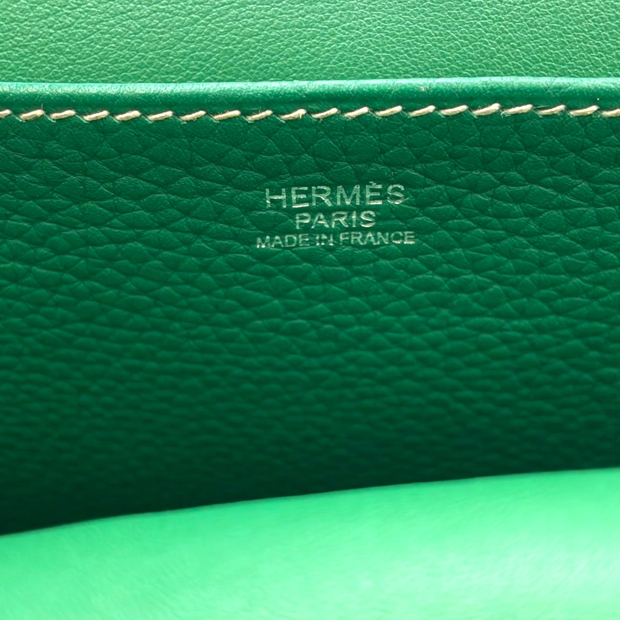 Hermès Halzan 31 Green Clemence