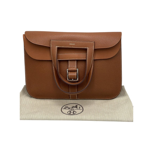 Hermès Halzan 31 Camel Clemence