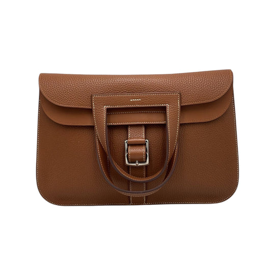 Hermès Halzan 31 Camel Clemence