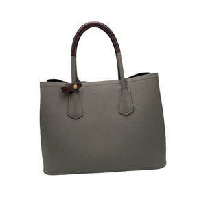 Prada Double Tote Bag Grey Saffiano
