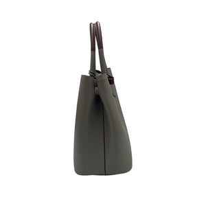 Prada Double Tote Bag Grey Saffiano