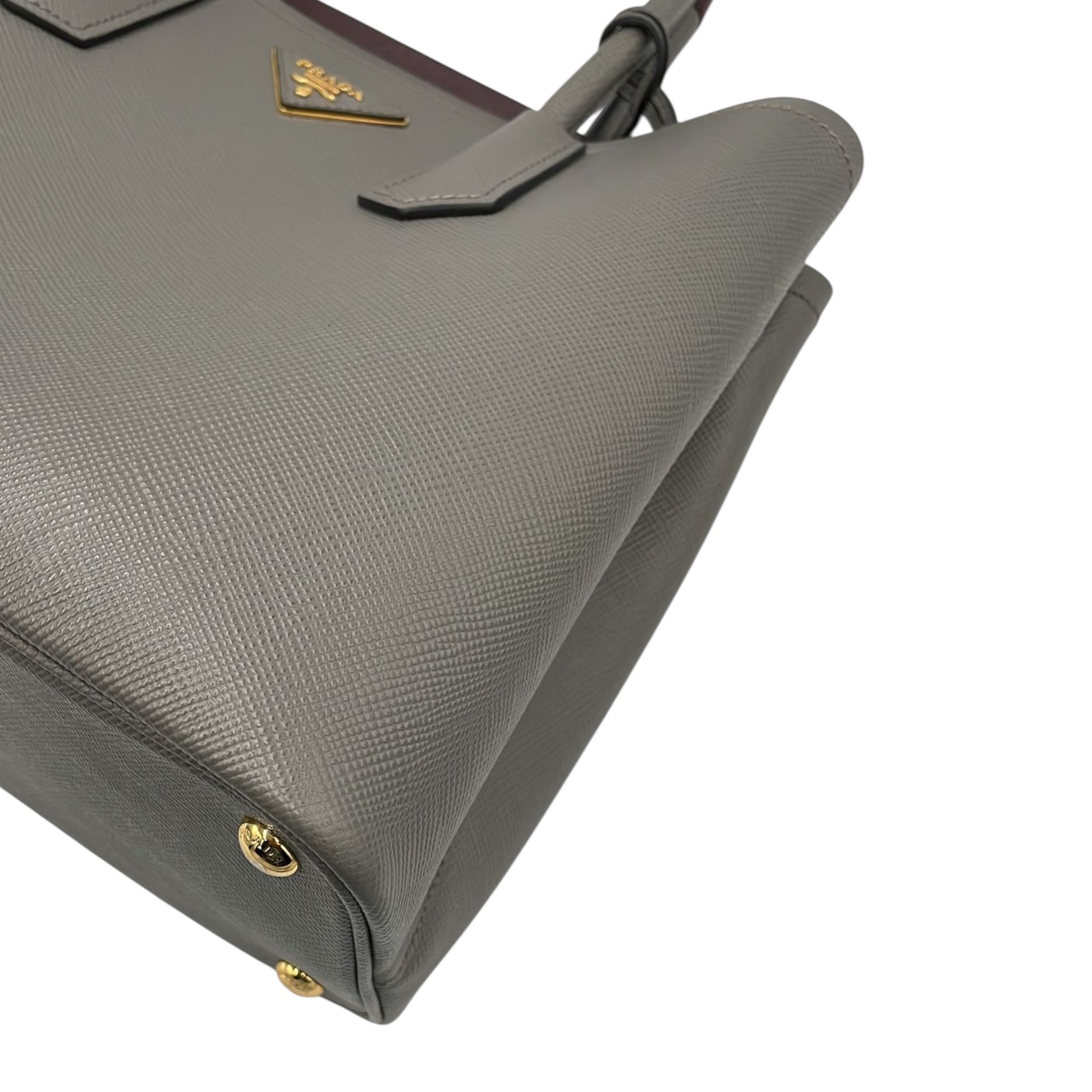Prada Double Tote Bag Grey Saffiano