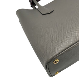 Prada Double Tote Bag Grey Saffiano