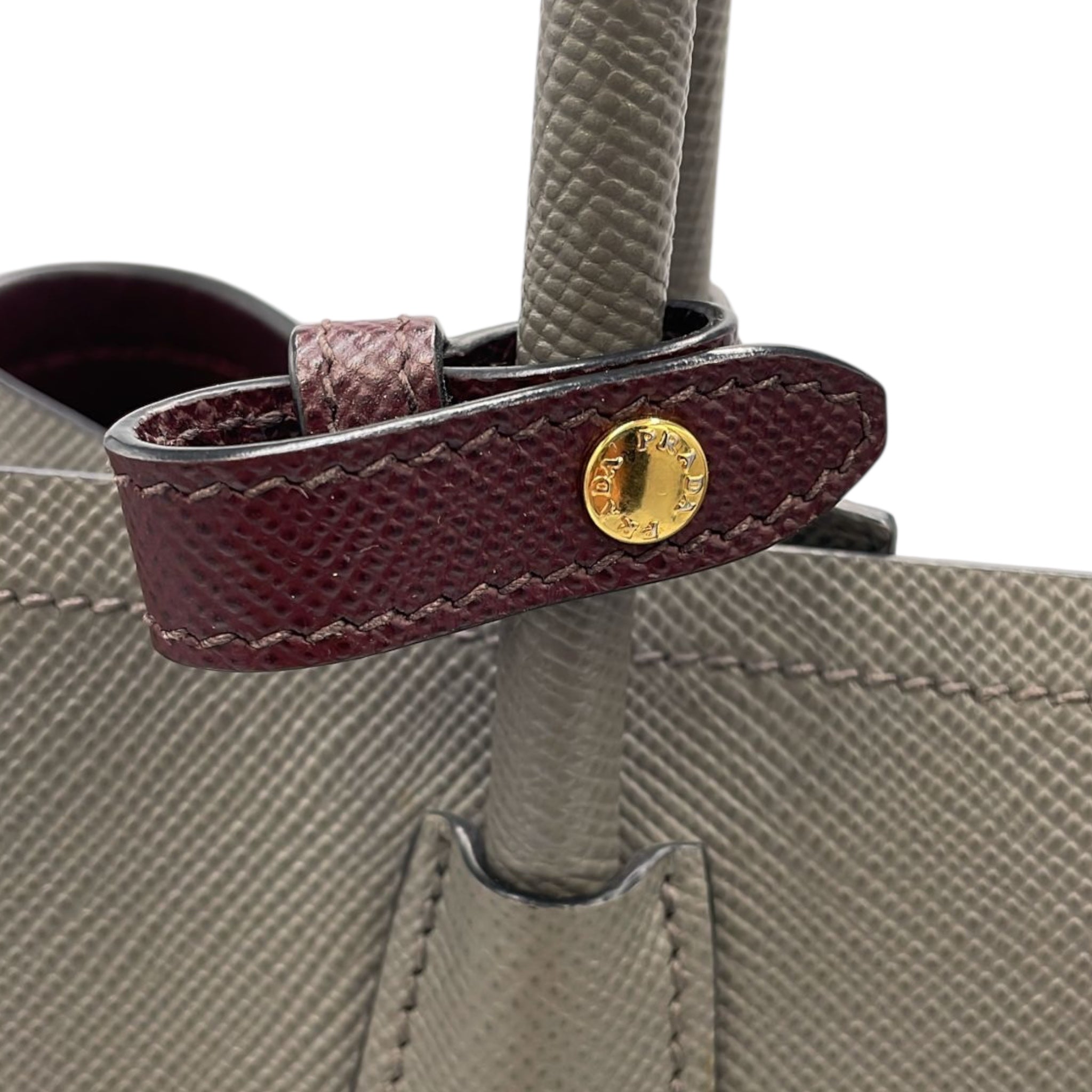 Prada Double Tote Bag Grey Saffiano