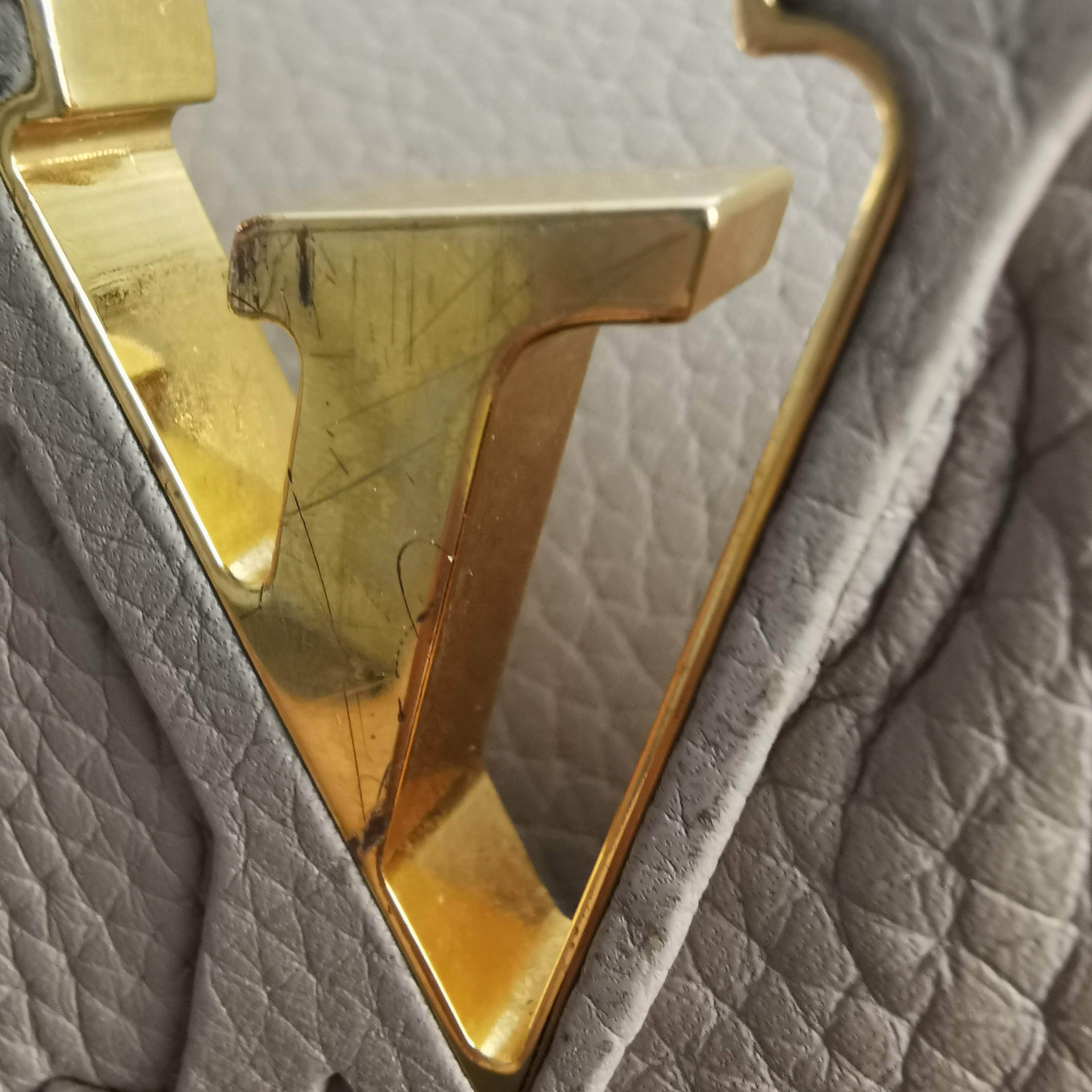 Louis Vuitton, Bags, Louis Vuitton Beige Taurillon Leather Capucines Mm  Bag