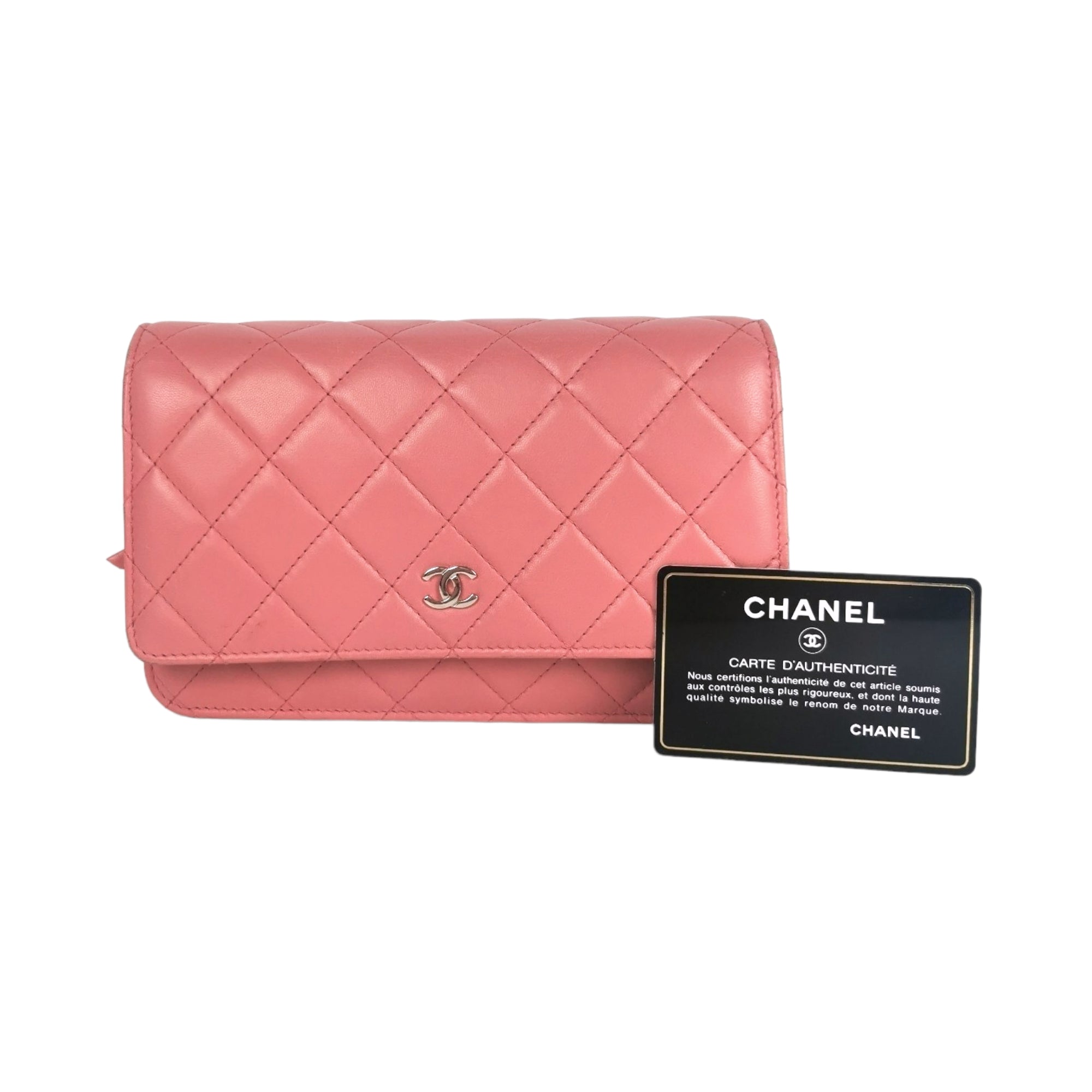 Chanel Classic Wallet On Chain Woc Caviar With Silver Chain 15s PinkFuchsia  Cross Body Bag  Bags Chanel classic wallet on chain Luxury bags