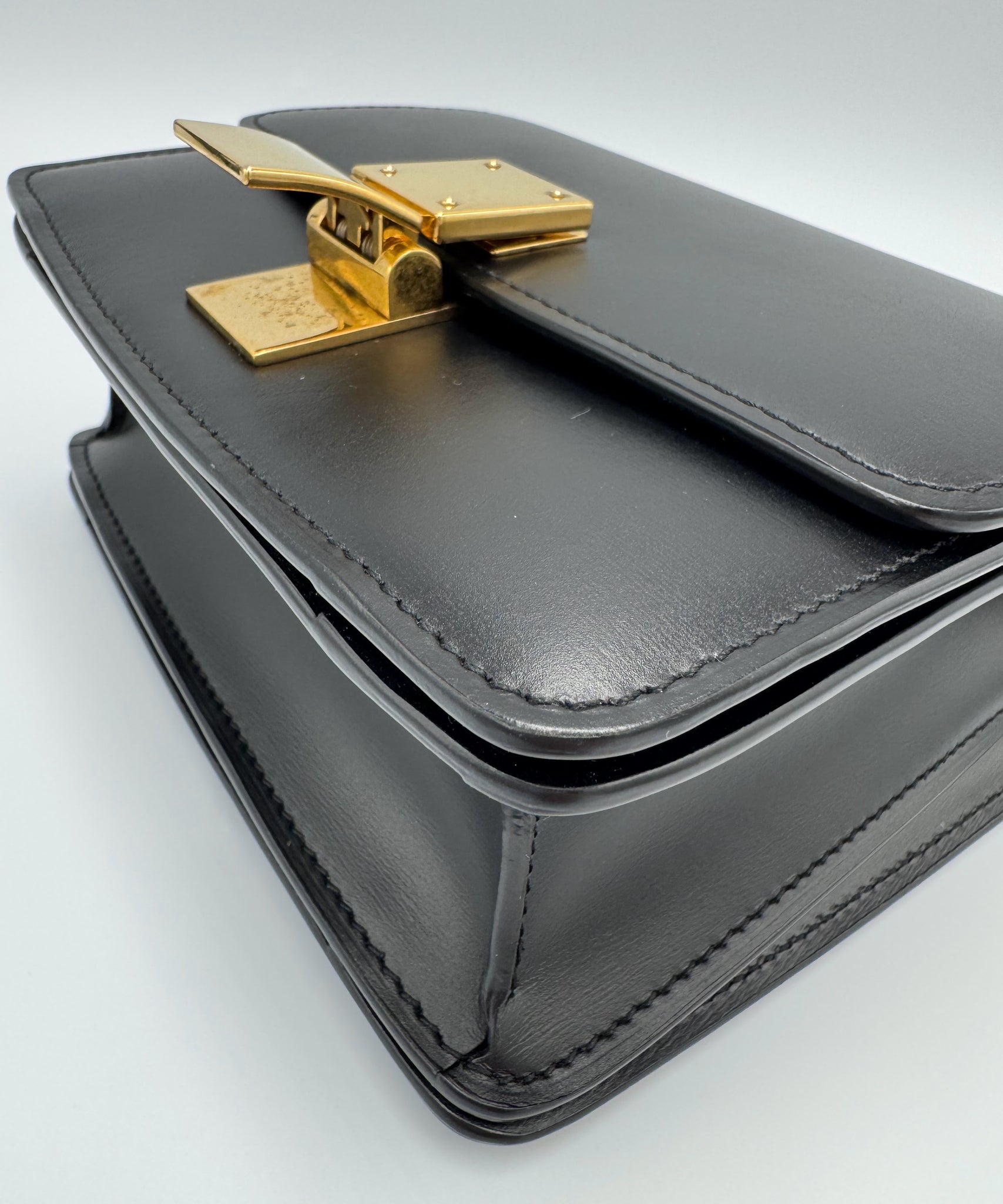 Céline Classic Box Small Calfskin Crossbody Bag Black