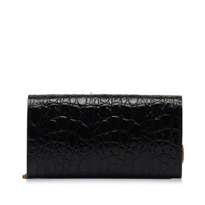 Yves Saint Laurent WOC Black Croc Embossed Leather
