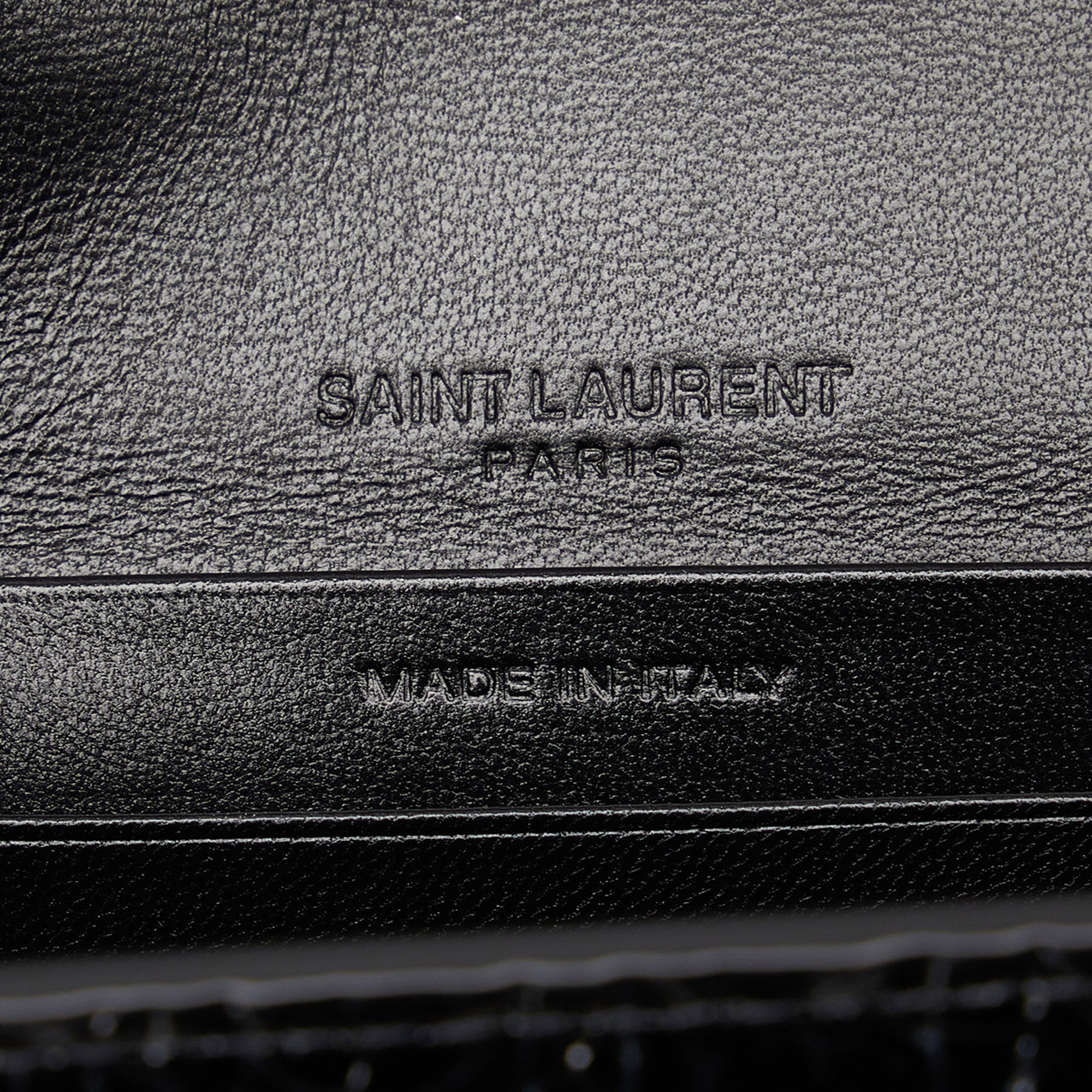 Yves Saint Laurent WOC Black Croc Embossed Leather