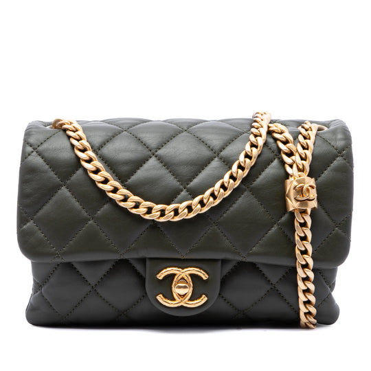 Chanel Pillow Crush Flap Small Brown Quilted Lambskin