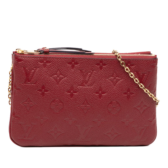 Louis Vuitton Double Zip Pochette Red Monogram Empreinte