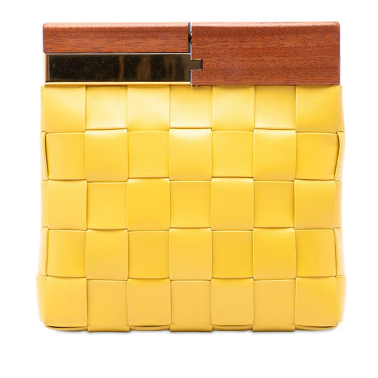 Bottega Veneta The Snap Maxi Yellow Lambskin Gold
