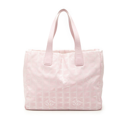 Chanel Travel Line Tote Pink Nylon Calfskin