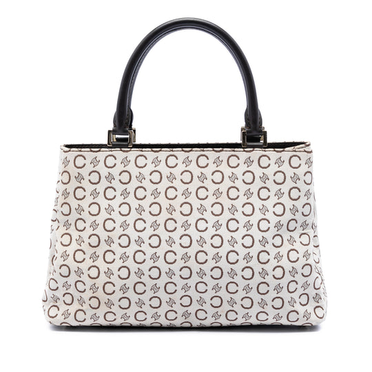 Celine Macadam Tote White Canvas