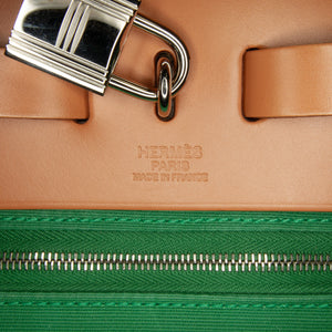 Hermès Herbag Zip 31 Green Toile Palladium