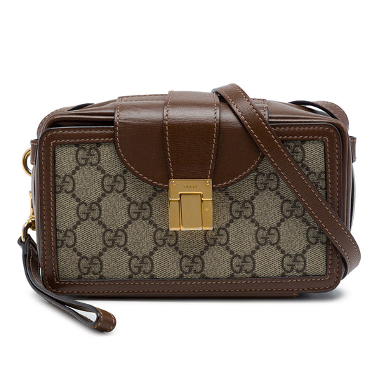 Gucci GG Supreme Clasp Mini Beige Coated Canvas