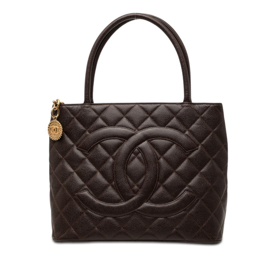 Chanel Medallion Tote Brown Caviar