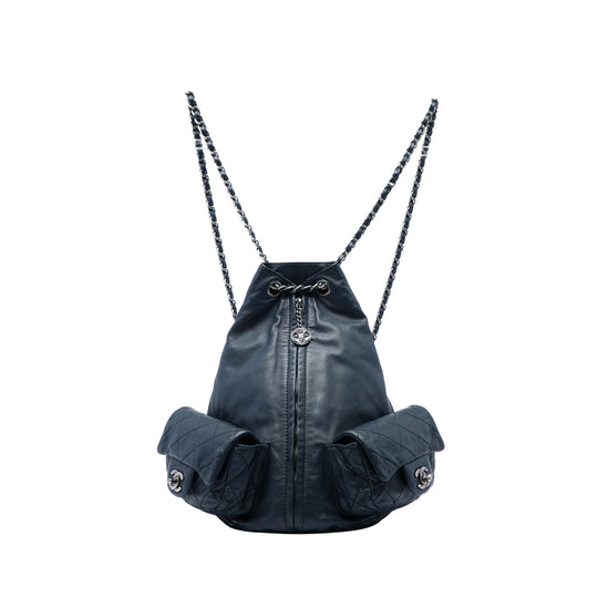 Chanel Backpack Large Blue Calfskin