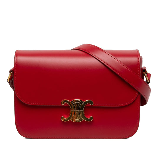 Celine Triomphe Red Shiny Calfskin