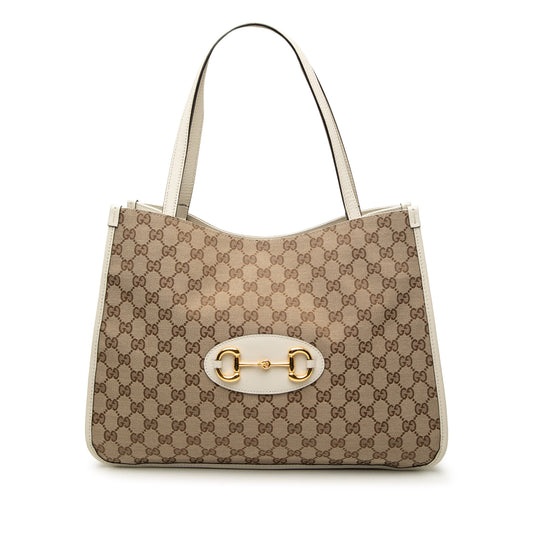 Gucci Horsebit 1955 Medium Beige GG Canvas