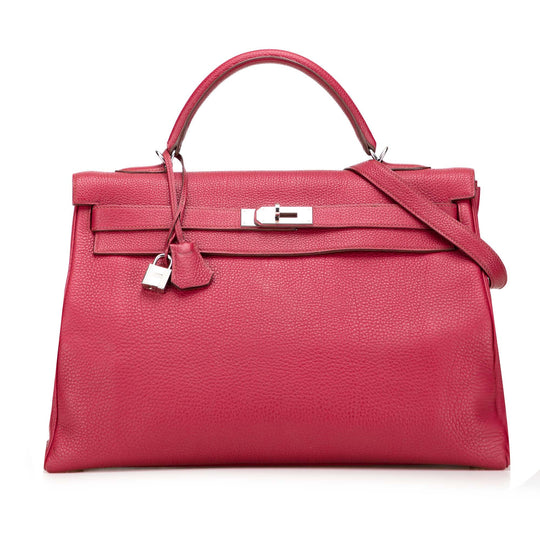 Hermès Kelly II Retourne 40 Red Togo Calfskin Gold