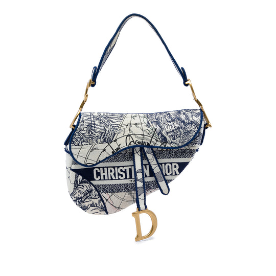 Dior Saddle Blue Canvas