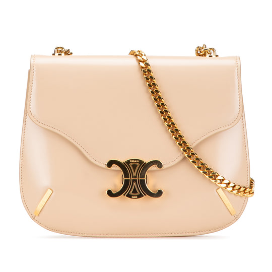 Celine Triomphe Besace Teen Beige Calfskin