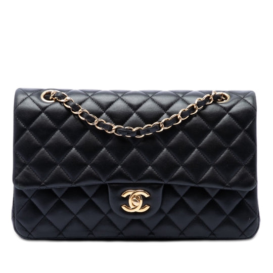 Chanel Classic Double Flap Medium Black Lambskin Gold