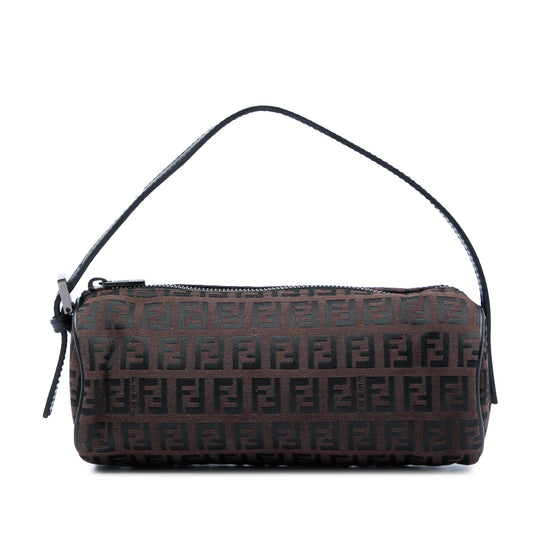 Fendi Zucchino Barrel Pochette Brown Canvas