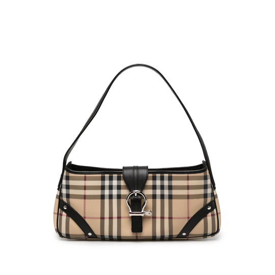Burberry House Check Buckle Shoulder Beige Coated Canvas
