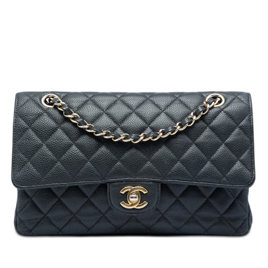 Chanel Classic Double Flap Medium Black Caviar Gold