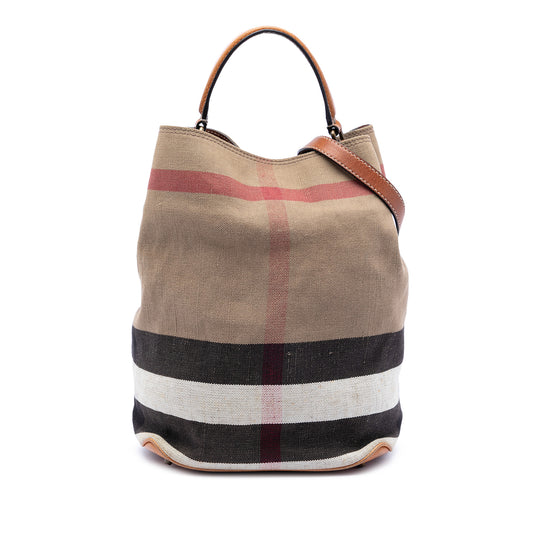 Burberry Ashby Medium Brown Mega Check Canvas Calfskin