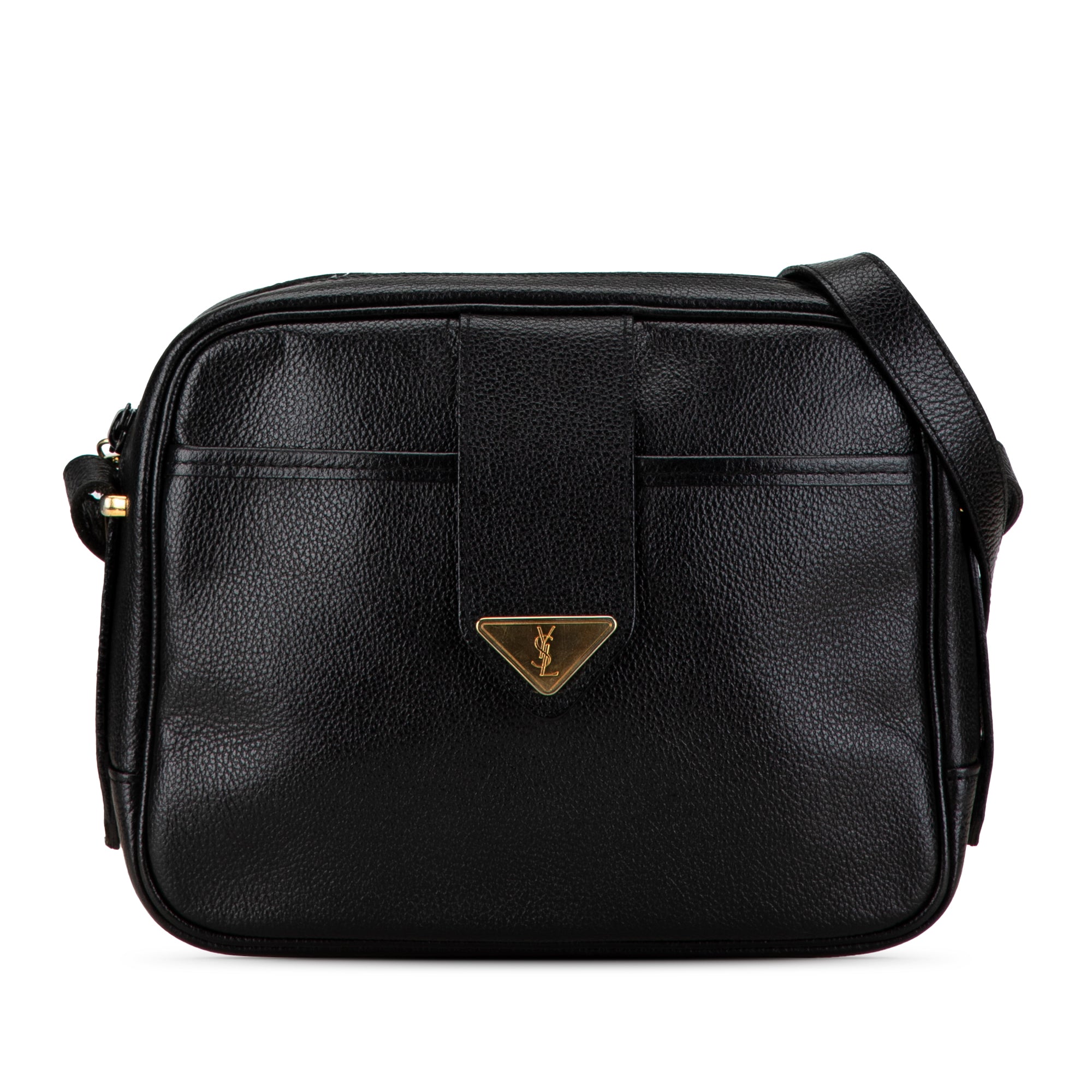 Yves Saint Laurent Shoulder Bag Black Leather